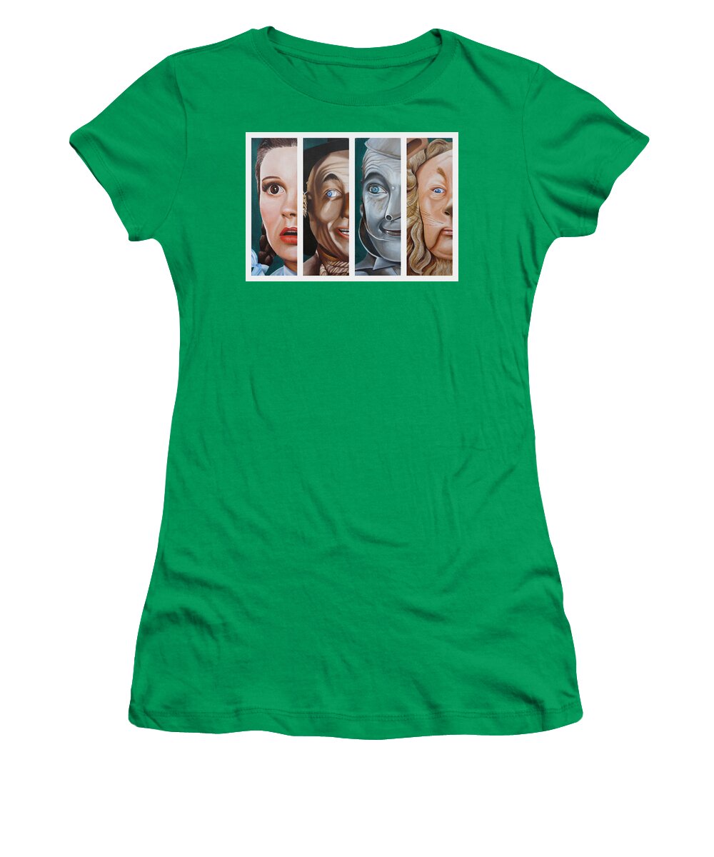 Wizard Of Oz Women's T-Shirt featuring the painting Wizard of Oz Set One by Vic Ritchey