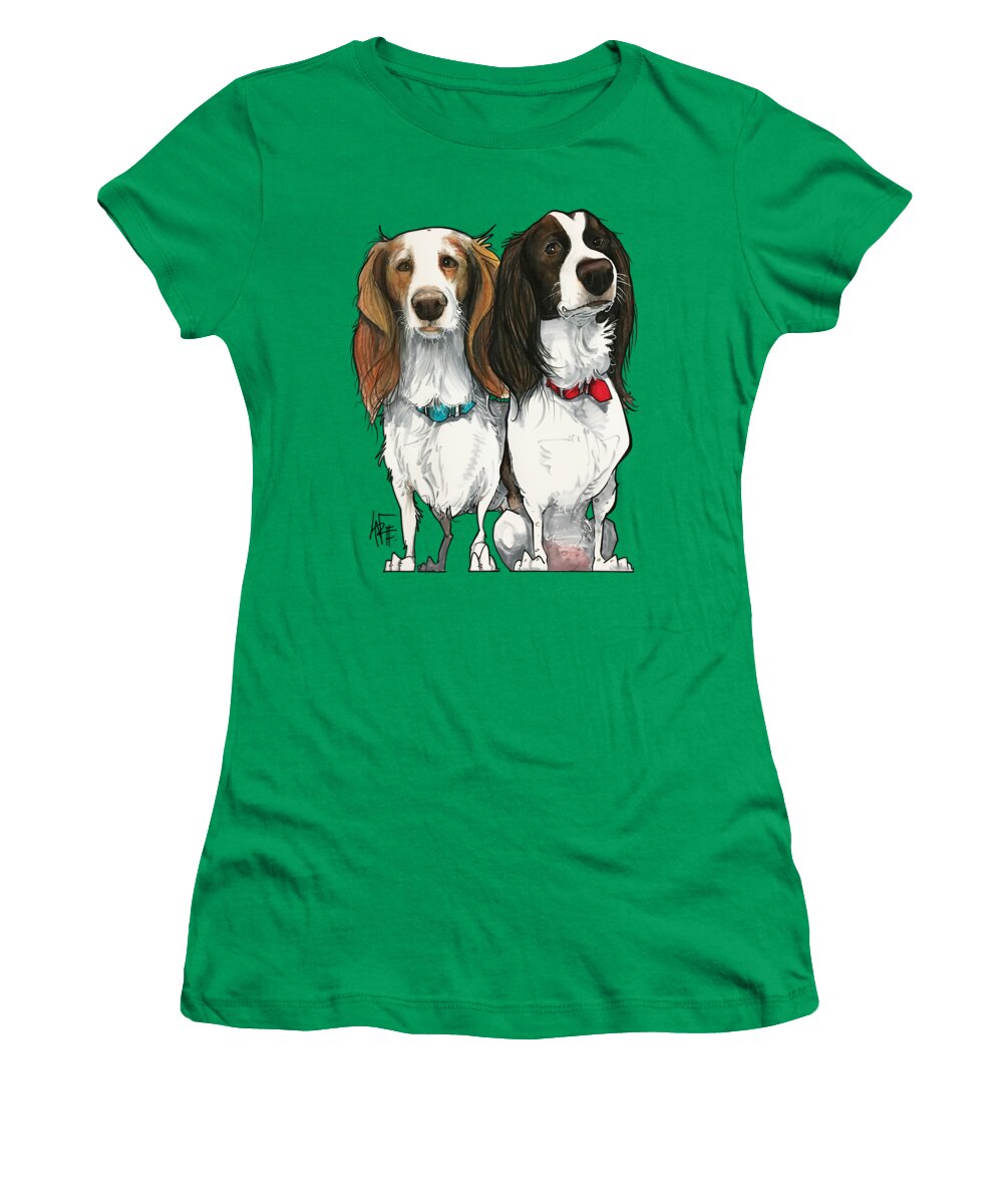 Pet Portrait Women's T-Shirt featuring the drawing Woodhull 3184 by Canine Caricatures By John LaFree