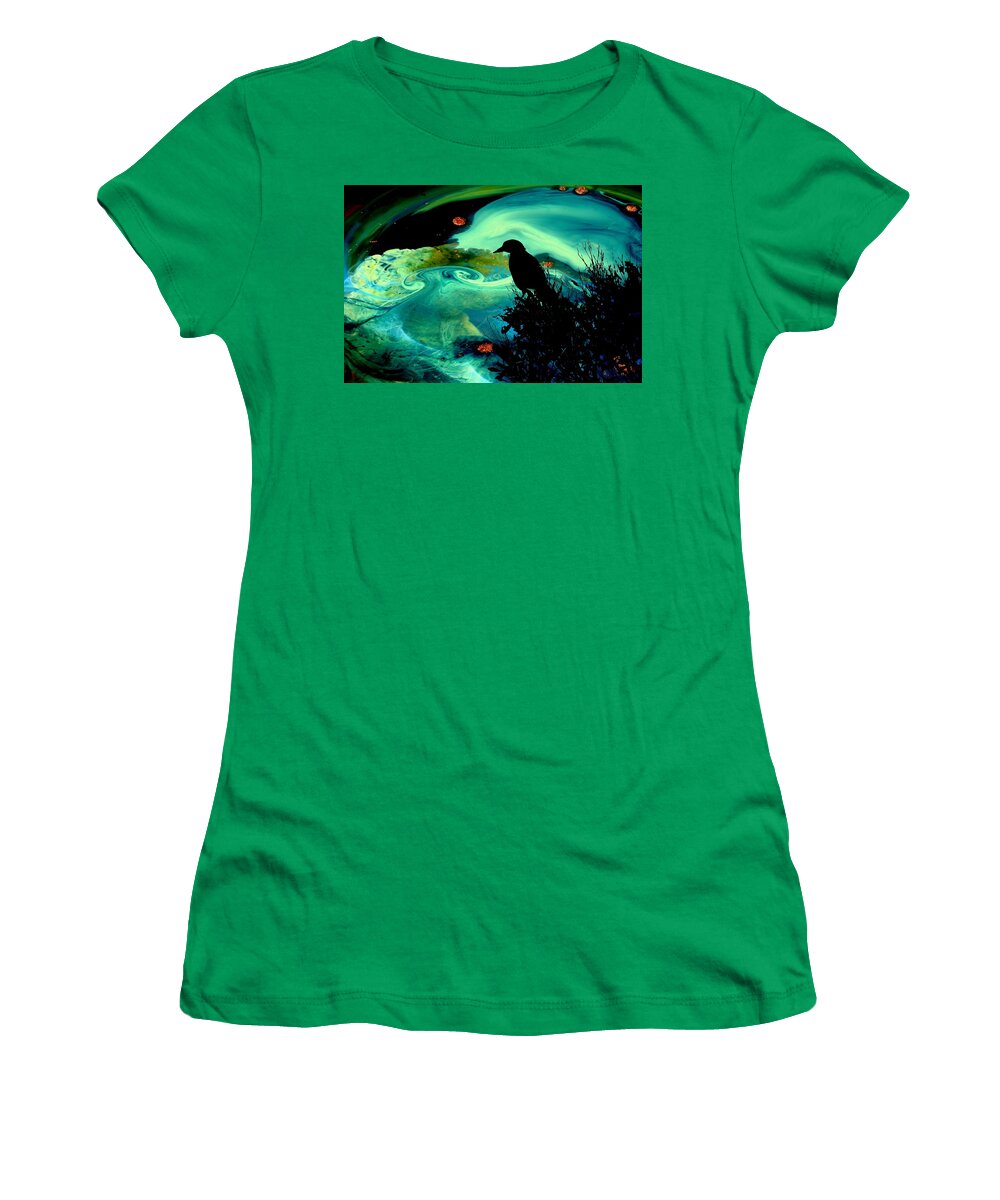 Blackbirds Women's T-Shirt featuring the digital art To Look Beyond The Sky #1 by Jan Amiss Photography