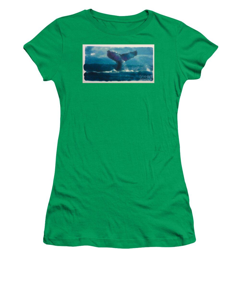 Whales Women's T-Shirt featuring the painting A Whales Tail by FeatherStone Studio Julie A Miller