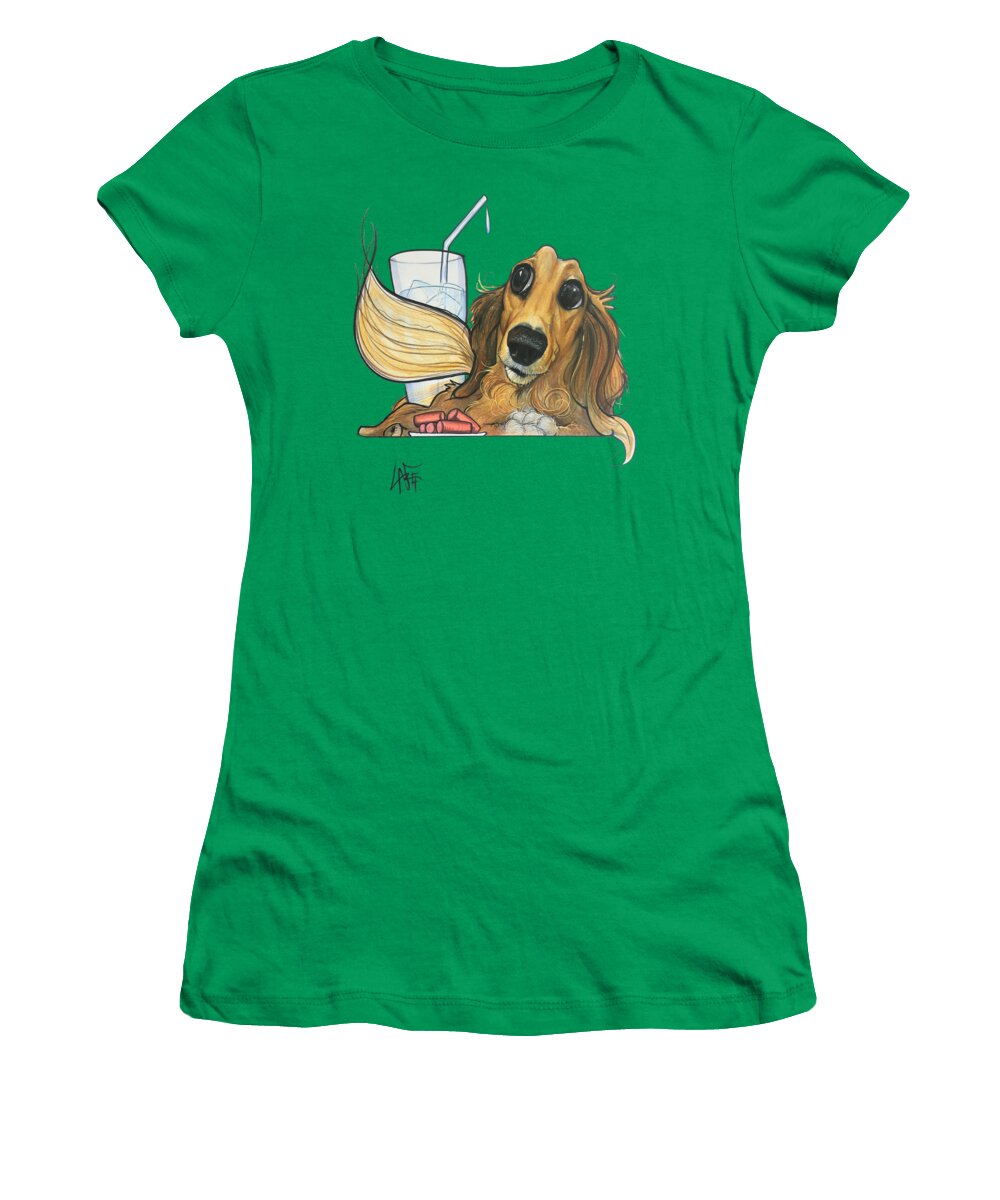 Hubbard Women's T-Shirt featuring the drawing Hubbard 5162 ELI by Canine Caricatures By John LaFree