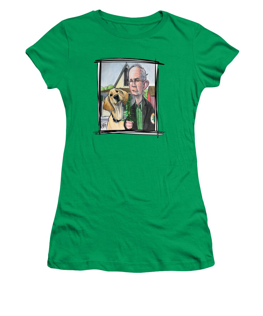 Scallon Women's T-Shirt featuring the drawing Scallon 5164 by Canine Caricatures By John LaFree