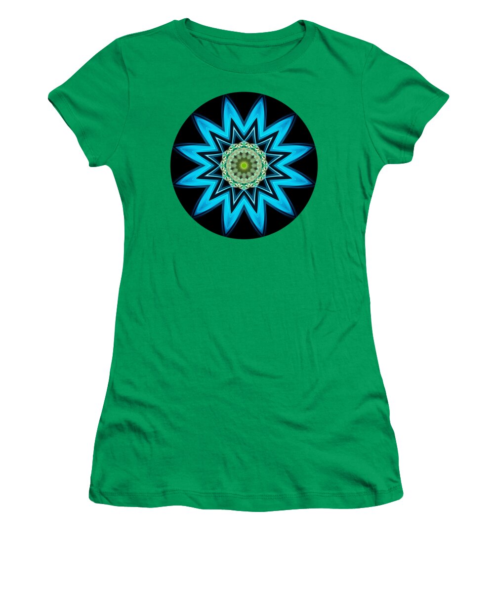 Turquoise Women's T-Shirt featuring the digital art Turquoise Star by Rachel Hannah