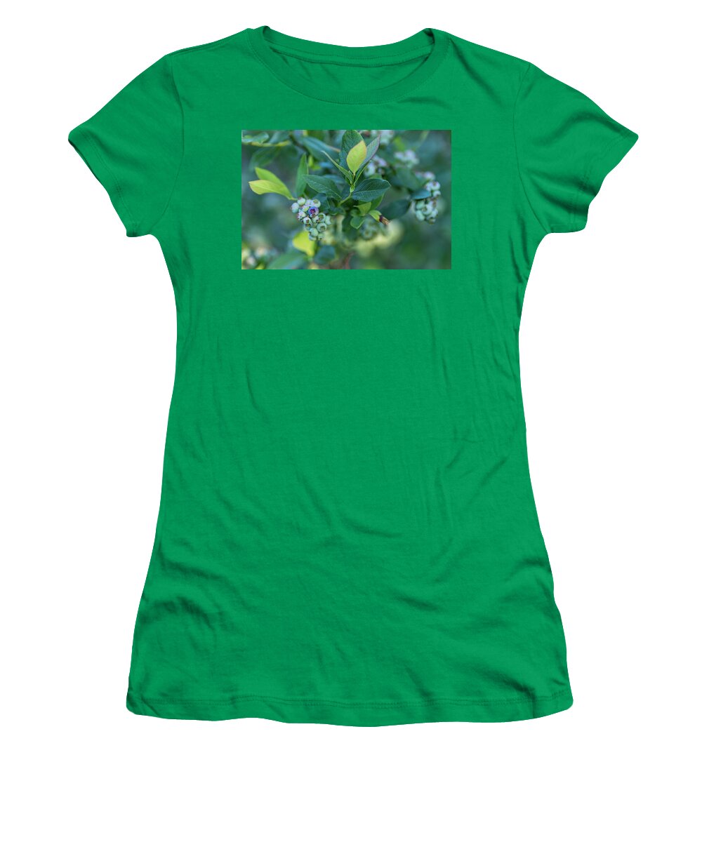 Blueberry Women's T-Shirt featuring the photograph Blueberry Bush #1 by Amelia Pearn