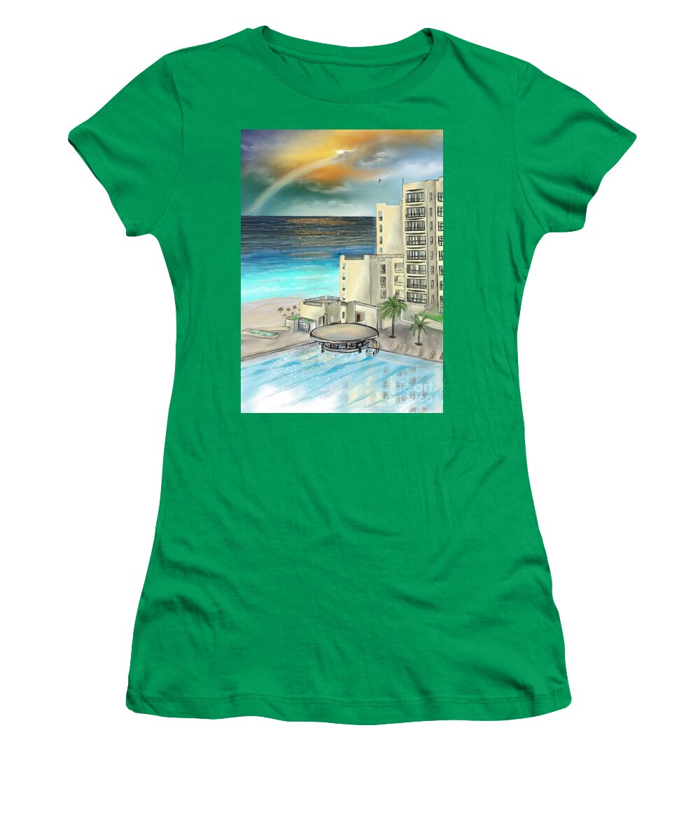 Travel Women's T-Shirt featuring the digital art Royal Sands Cancun #1 by Darren Cannell