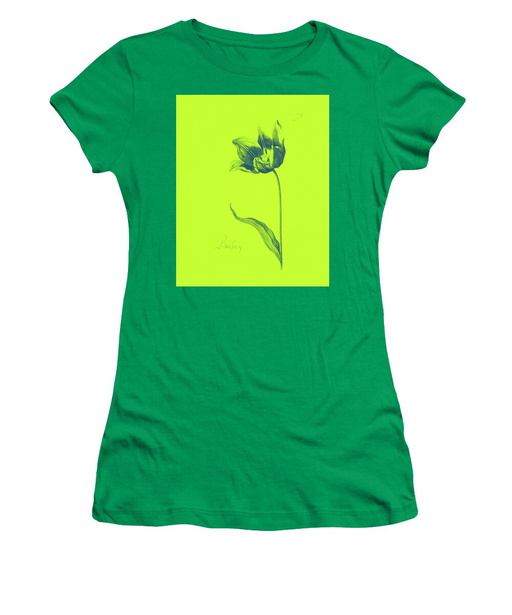 Poster Women's T-Shirt featuring the painting Great Tulip Book #2 by MotionAge Designs