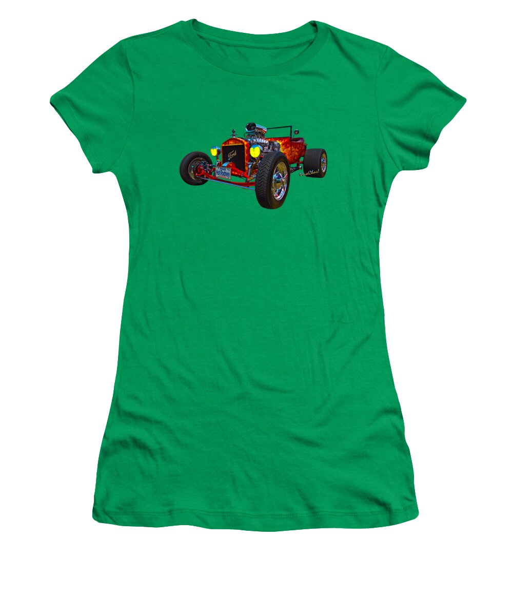 23 Women's T-Shirt featuring the photograph 23 Model-T Ford Roadster Hot Rod by Chas Sinklier