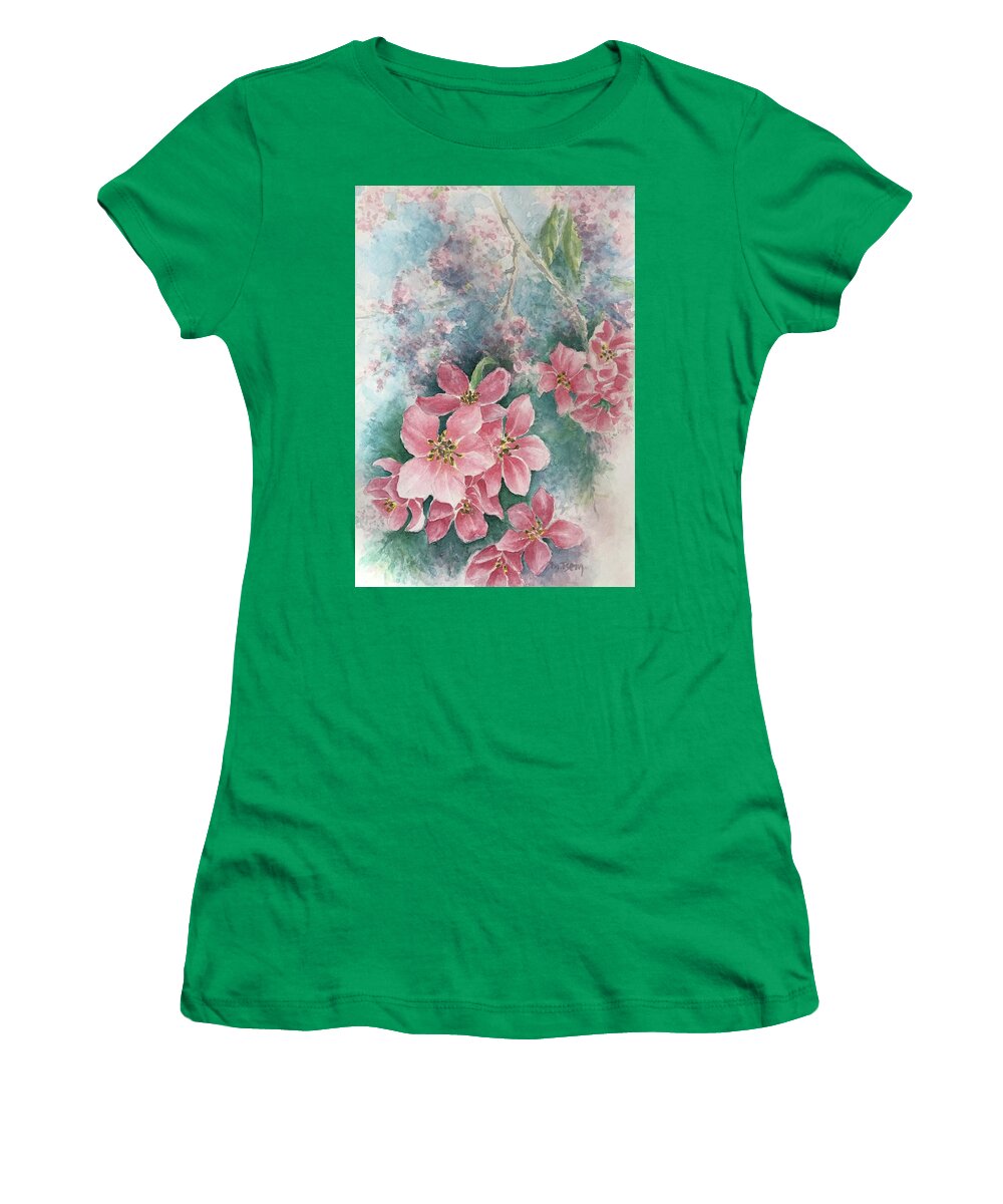 Blossoms Women's T-Shirt featuring the painting A new beginning by Milly Tseng