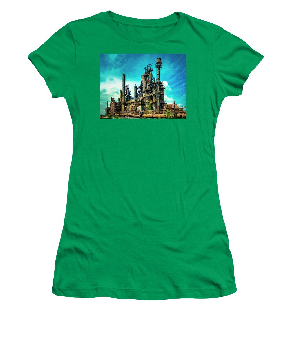 Steel Mill Women's T-Shirt featuring the photograph Abandoned Steel Mill by Dominic Piperata