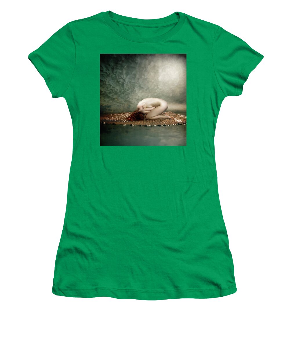 Woman Women's T-Shirt featuring the painting Adrift by Jacky Gerritsen