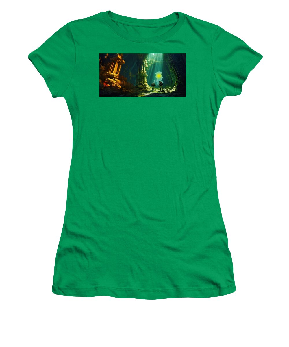 Temple Women's T-Shirt featuring the digital art Aquimob by Mark Blauhoefer