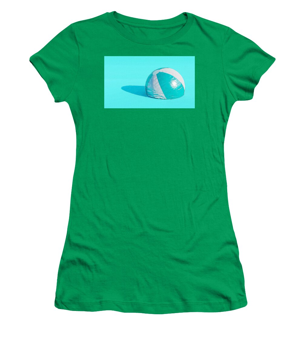 Wave Women's T-Shirt featuring the painting Blue Beach Ball by Tony Rubino