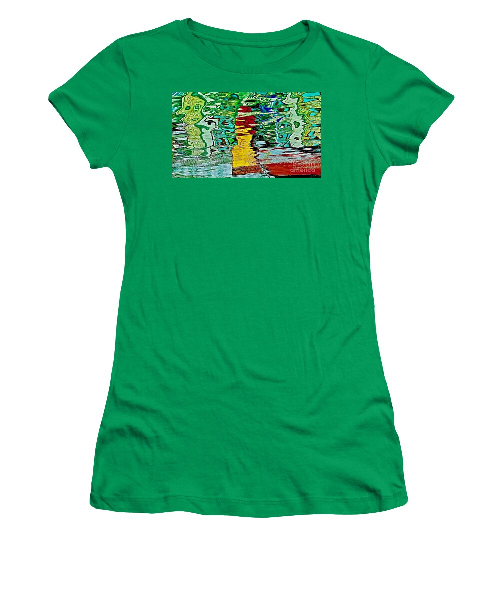 Water Women's T-Shirt featuring the photograph Boats in a Reflection by Michael Cinnamond