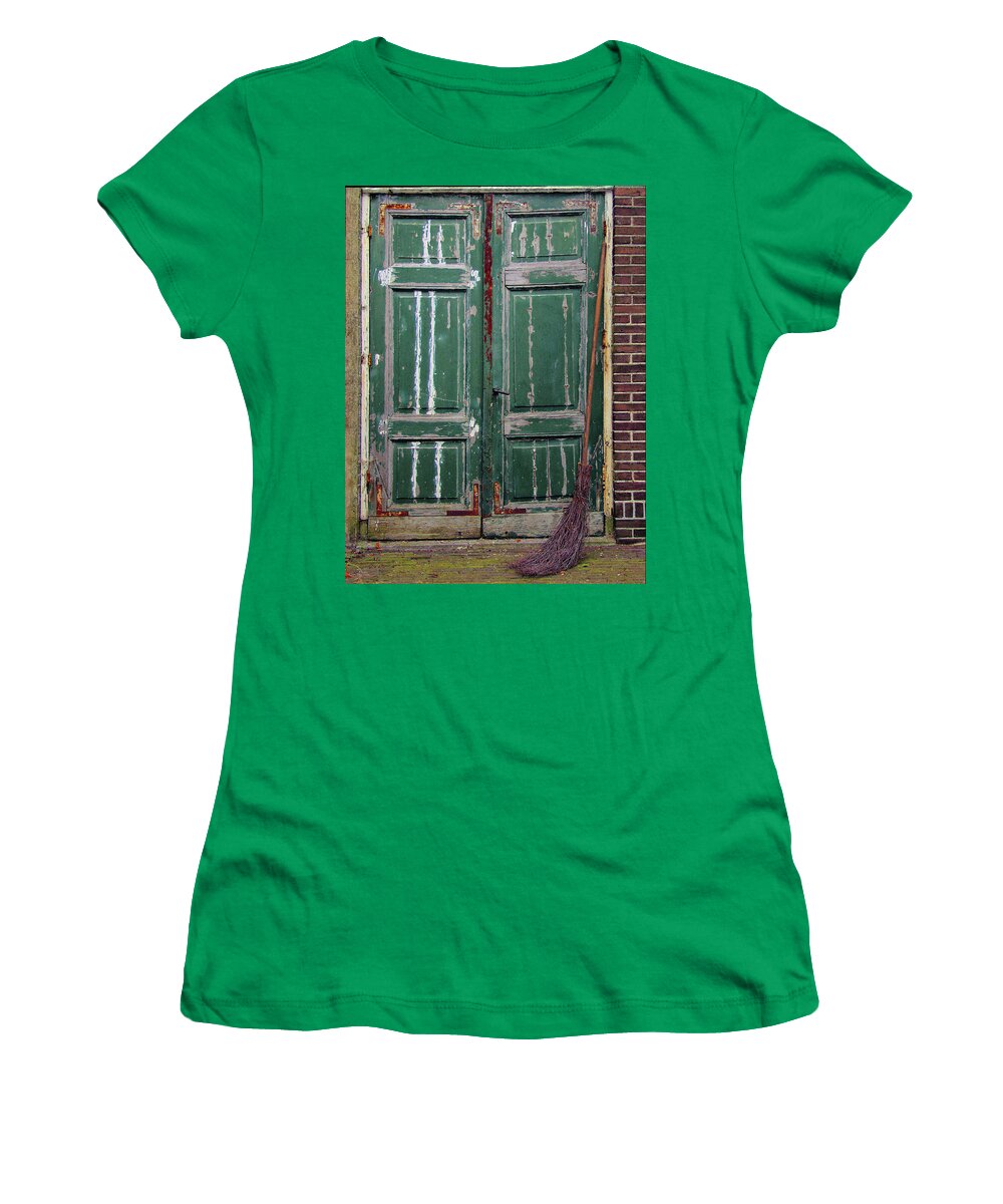 Photography Women's T-Shirt featuring the photograph Broom Door by Luc Van de Steeg