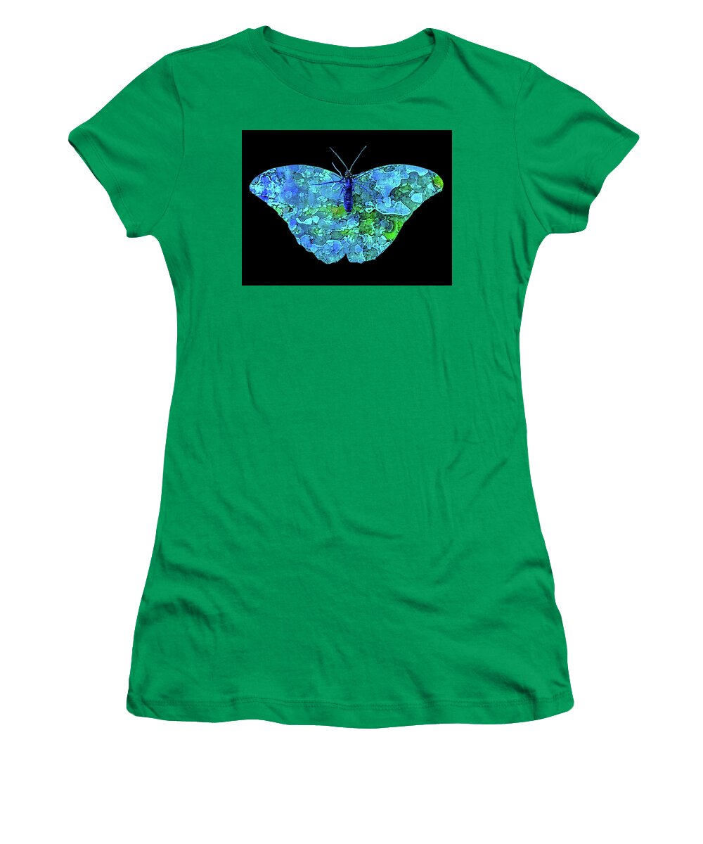 Abstract Women's T-Shirt featuring the photograph Butterfly Blue by David Coblitz