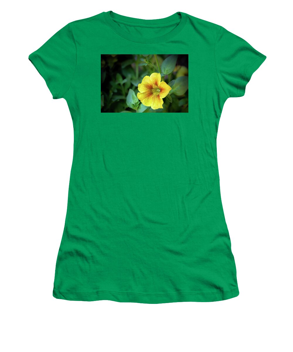 Flower Women's T-Shirt featuring the photograph Caramel Yellow Petunia by Robert Carter