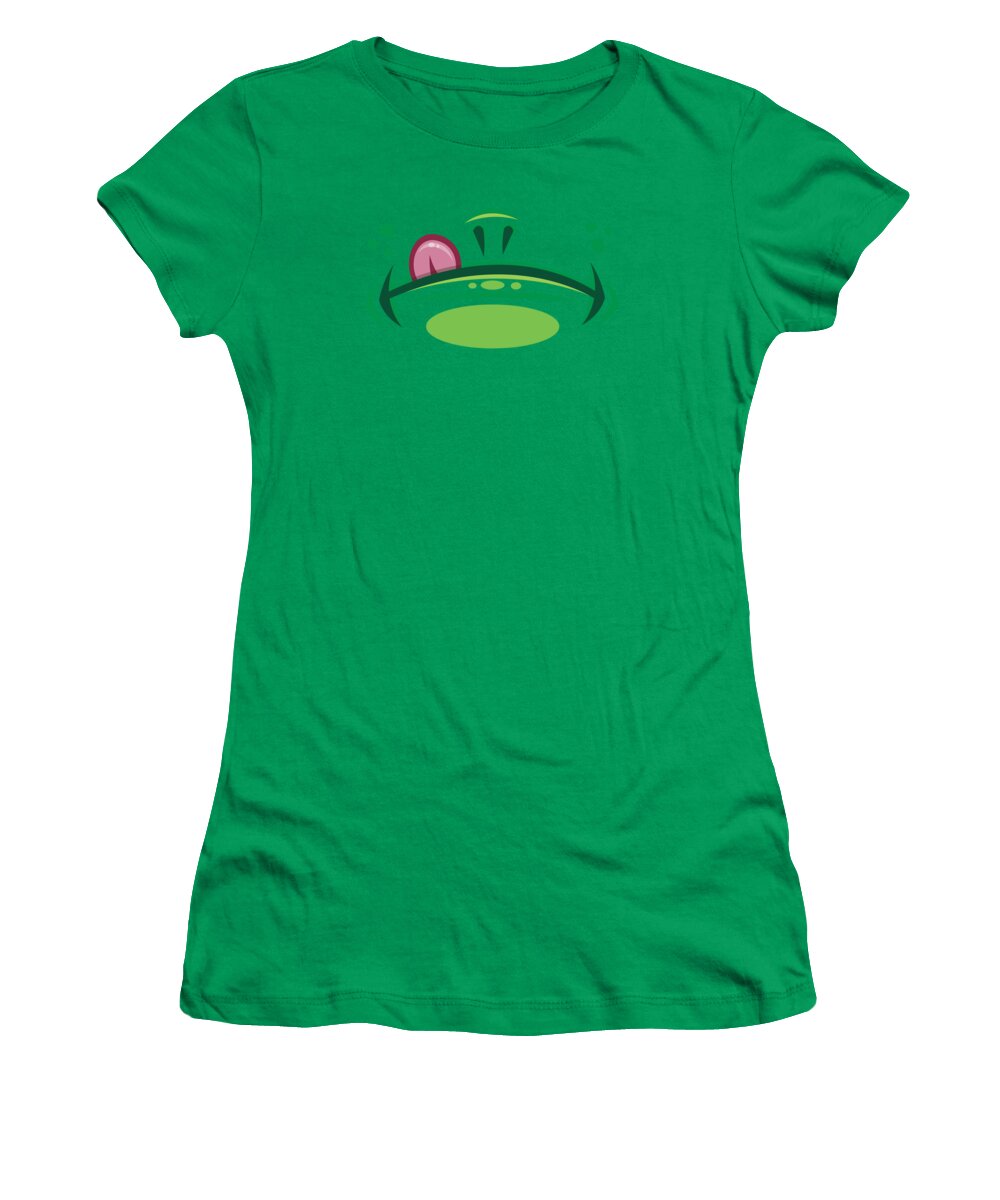 Frog Women's T-Shirt featuring the digital art Cartoon Frog Mouth with Tongue by John Schwegel