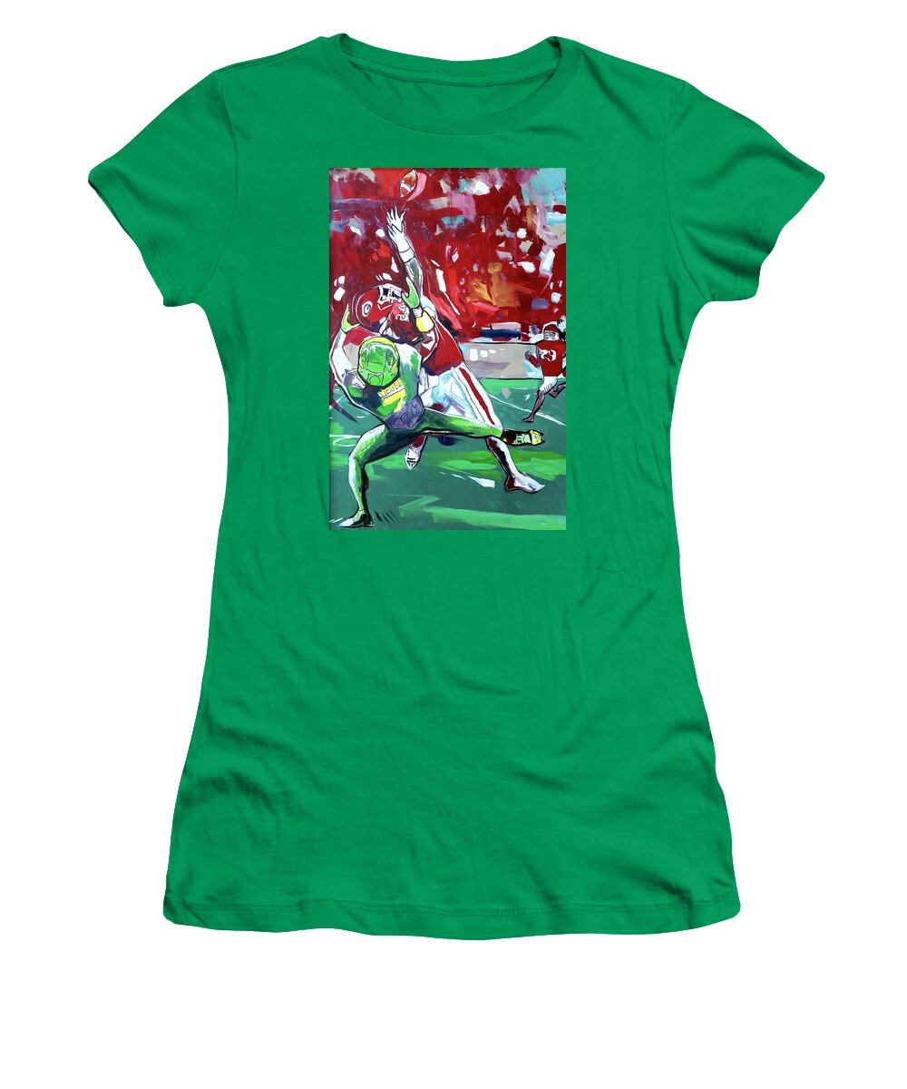 Catch That Women's T-Shirt featuring the painting Catch That by John Gholson