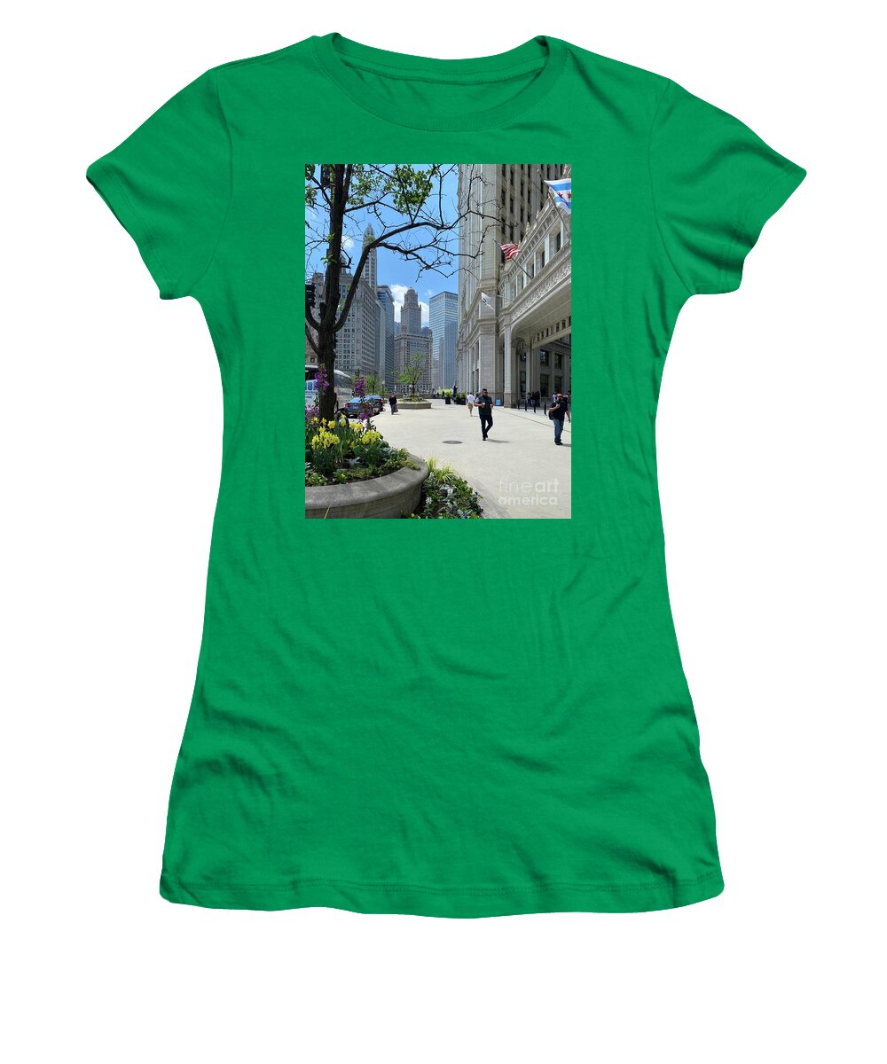 Chicago Women's T-Shirt featuring the photograph Chicago Riverwalk 16 by William Norton