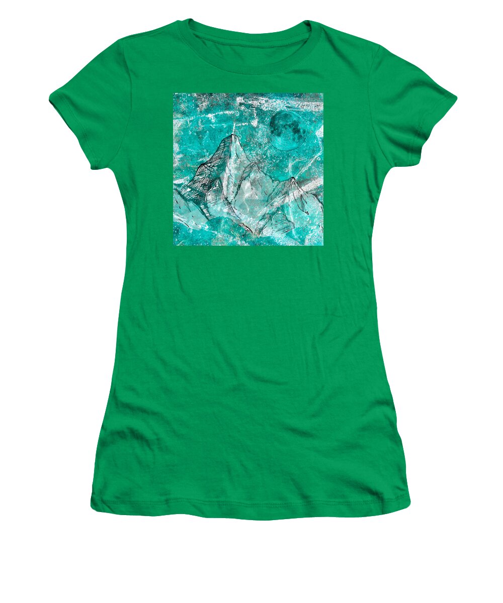 Mountains Women's T-Shirt featuring the digital art Cold Reality by JP McKim
