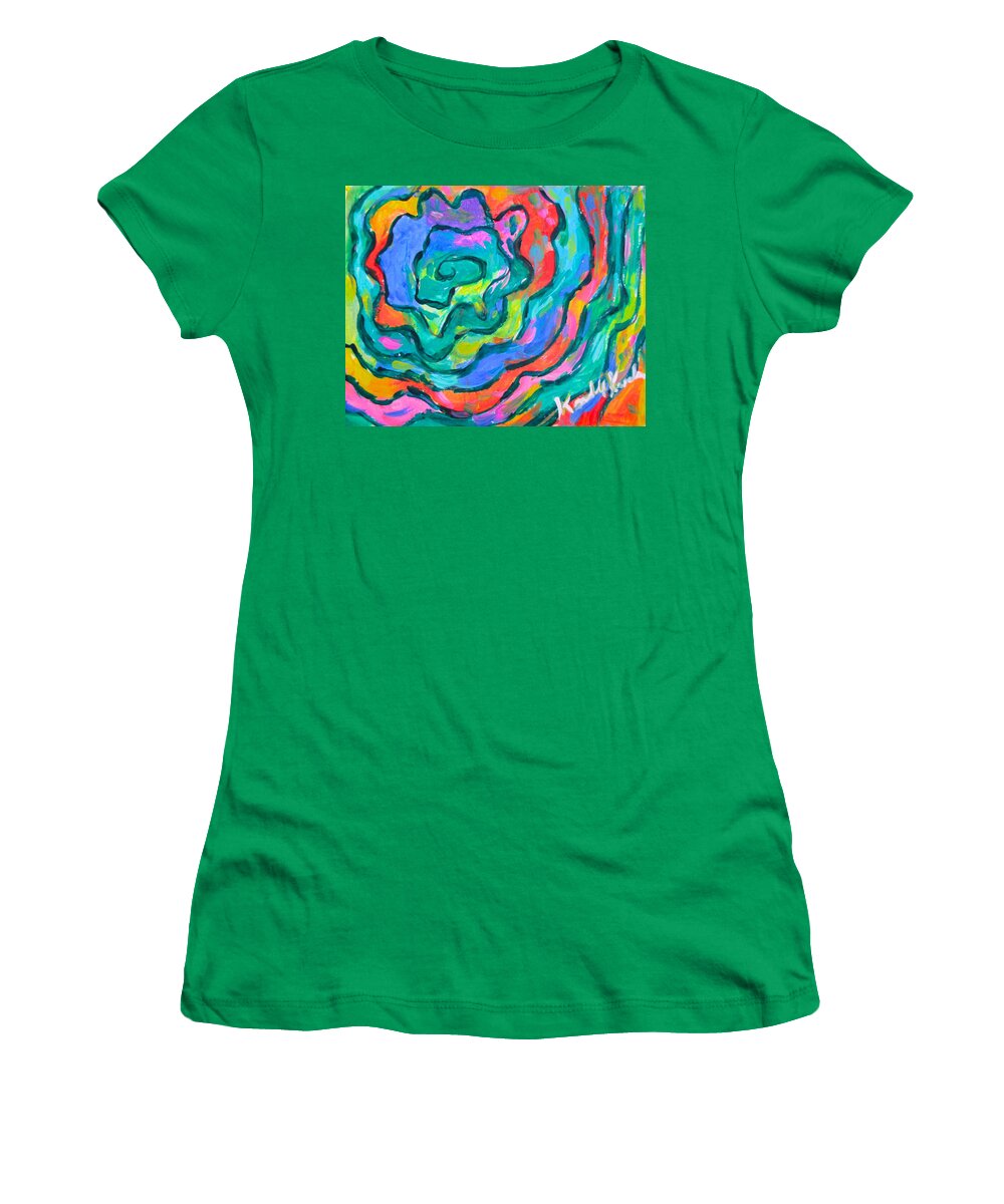 Abstract Women's T-Shirt featuring the painting Color Twist by Kendall Kessler