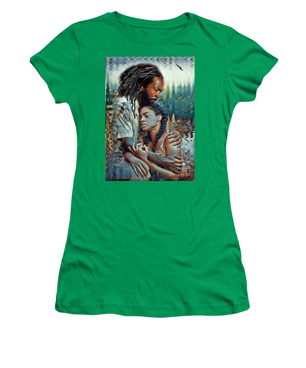 Cool Art Women's T-Shirt featuring the mixed media Daddy by Carl Gouveia