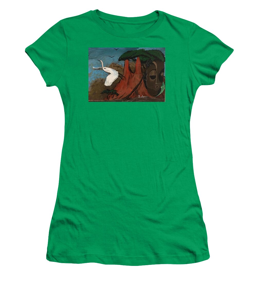  Women's T-Shirt featuring the painting Dhango Land by Charles Young