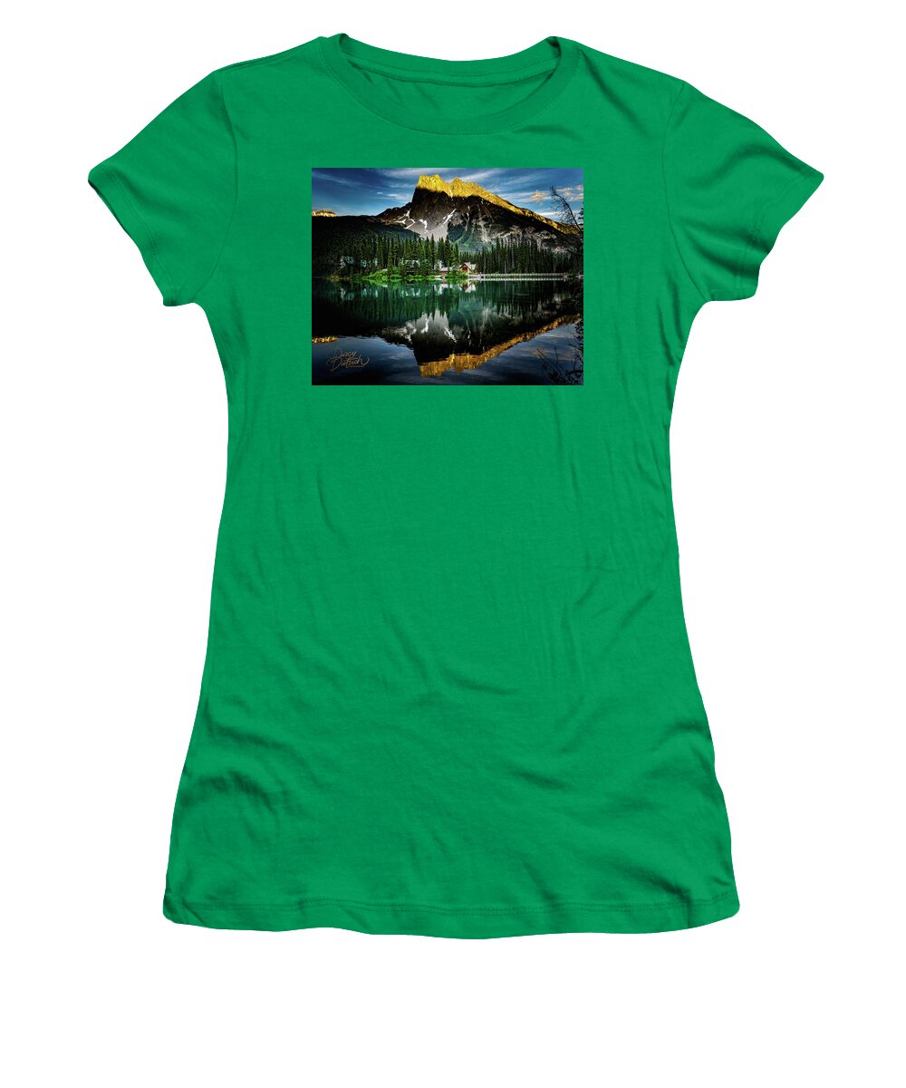 Emerald Lake Lodge  Yoho National Park B.c. Women's T-Shirt featuring the photograph Emerald Lake Lodge by Darcy Dietrich