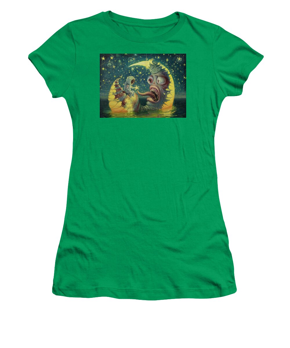 Astronaut Women's T-Shirt featuring the painting Feeding Your Inner Light by Adrian Borda