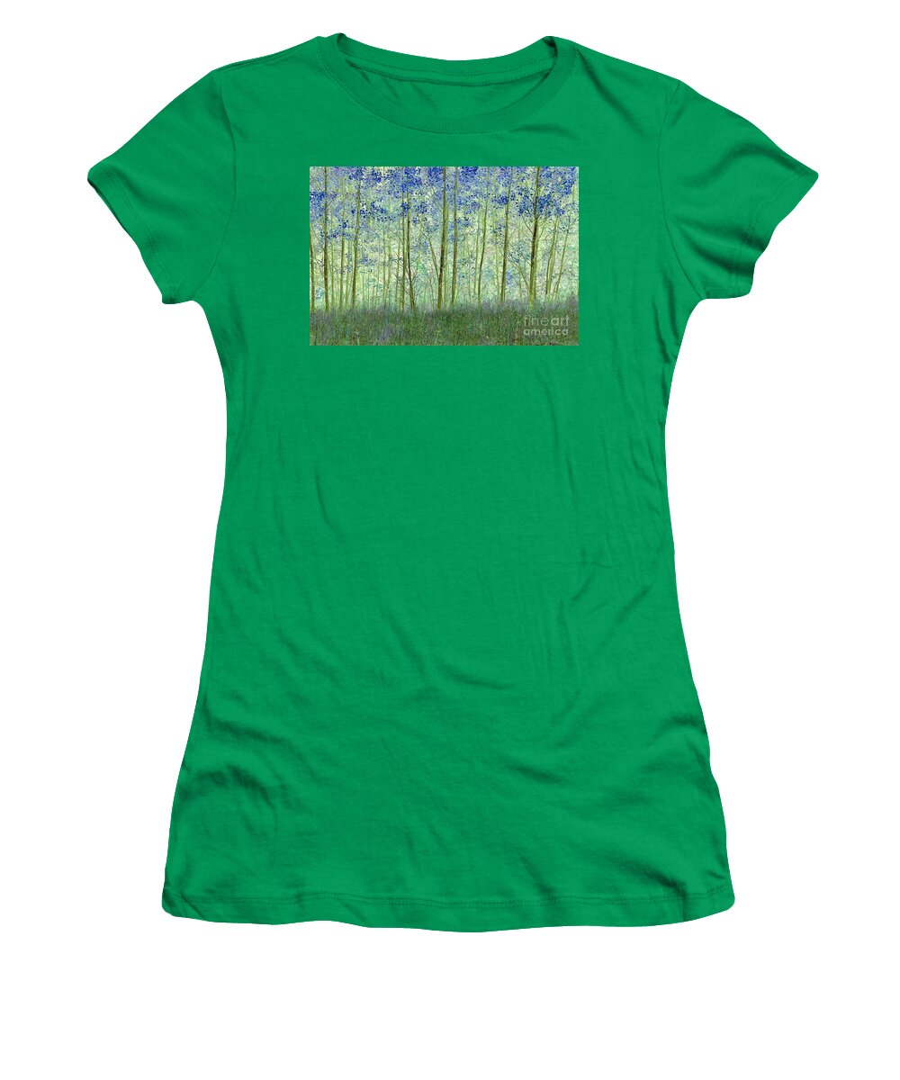 Blue Women's T-Shirt featuring the photograph Field in Springtime by Terri Gostola