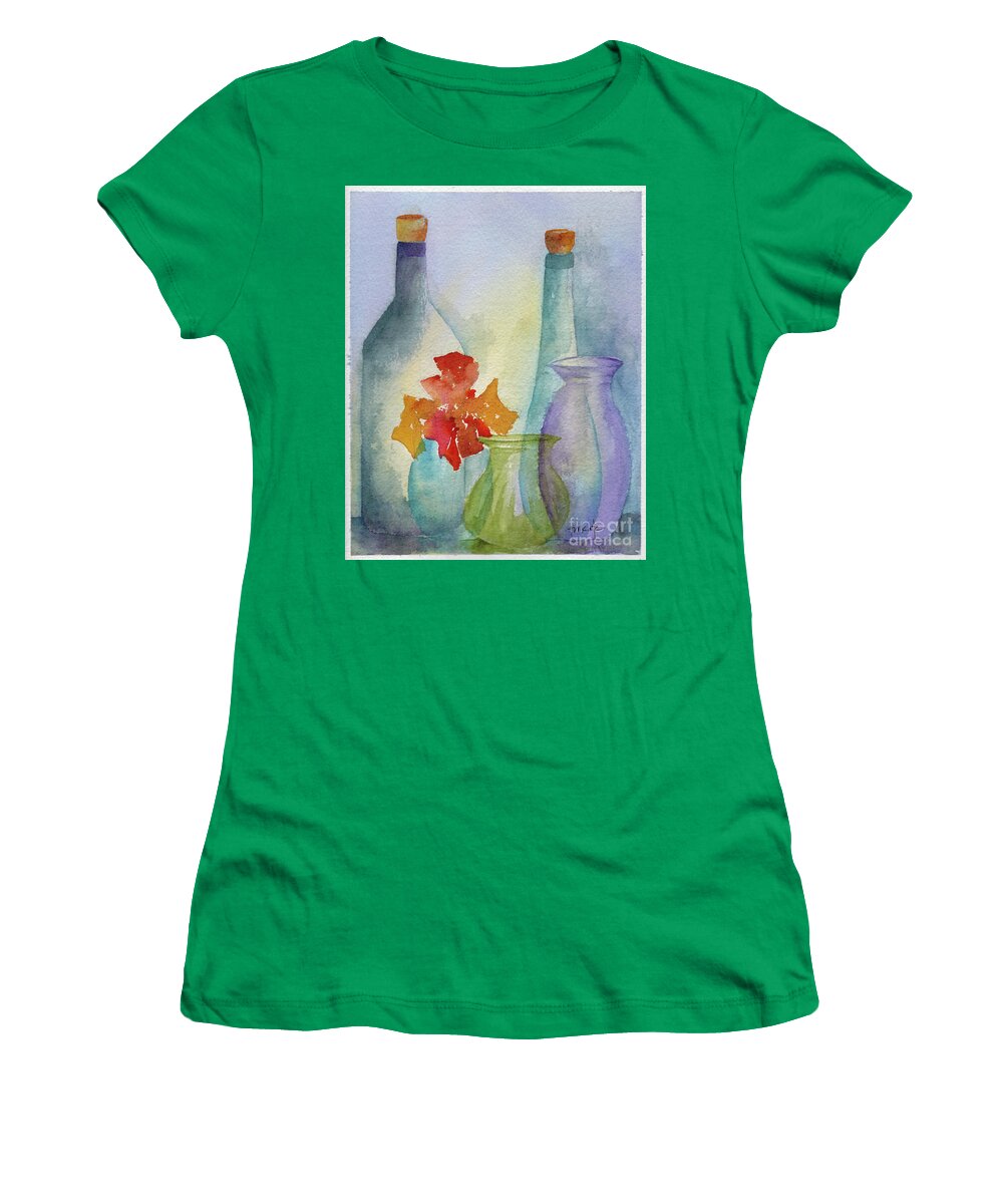 Whimsical Women's T-Shirt featuring the painting Glass On Glass by Pat Katz