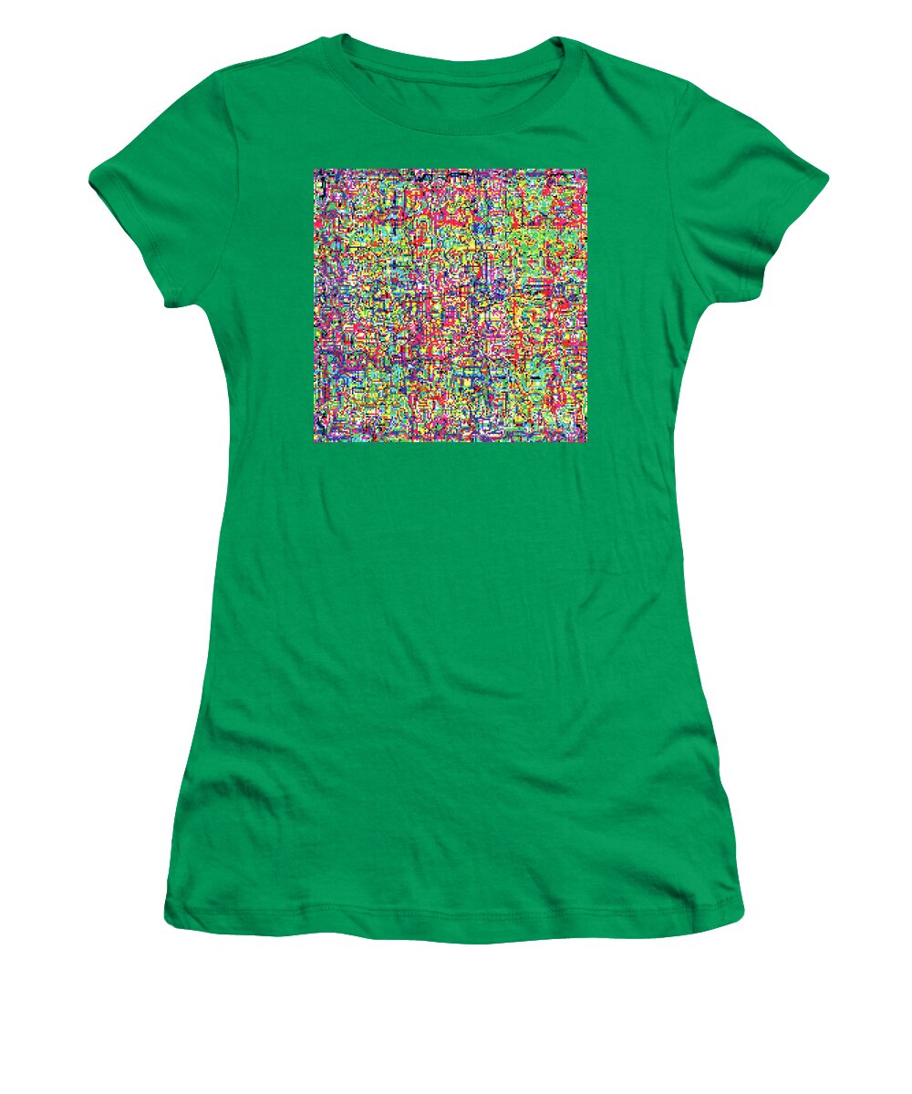 Pixel Women's T-Shirt featuring the digital art Glitch Number 6 by Cu Biz
