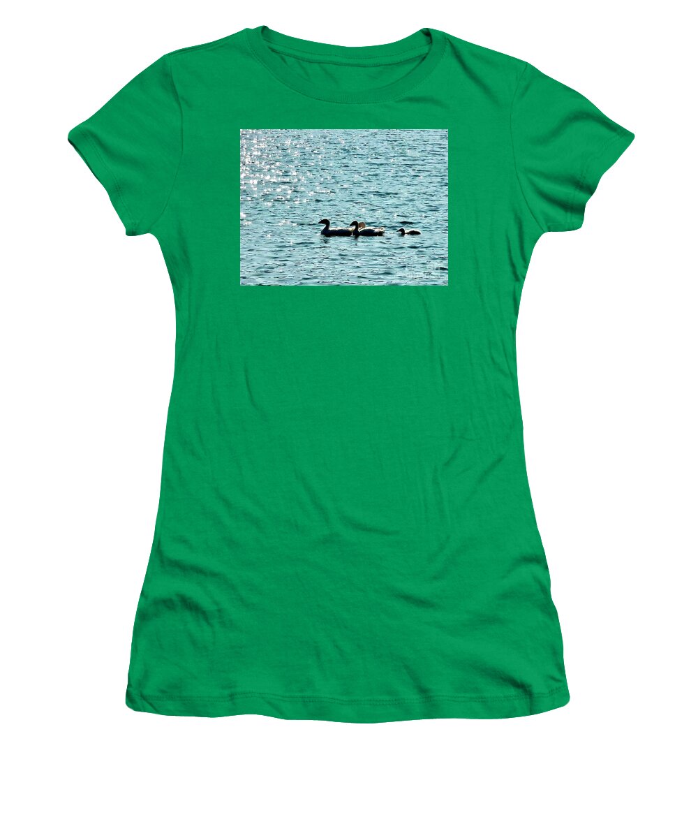 Lake Women's T-Shirt featuring the photograph Harmonious Family by Carmen Lam