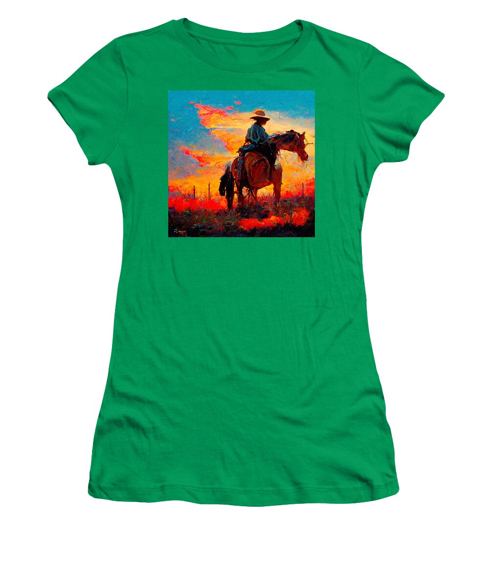 Horse Women's T-Shirt featuring the digital art Horses #5 by Craig Boehman