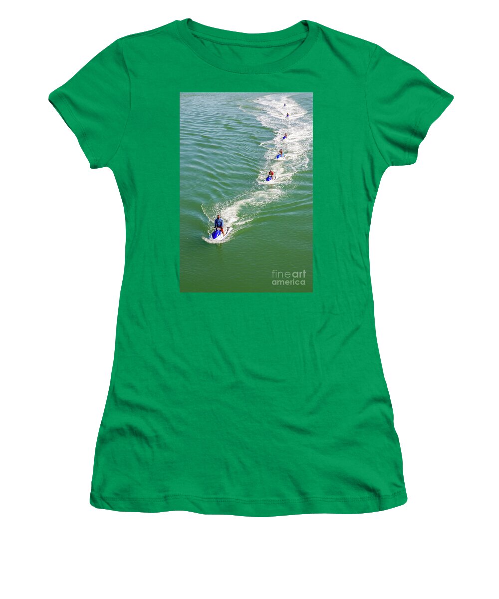 Boating Women's T-Shirt featuring the photograph Jet Ski Tour by William Kuta