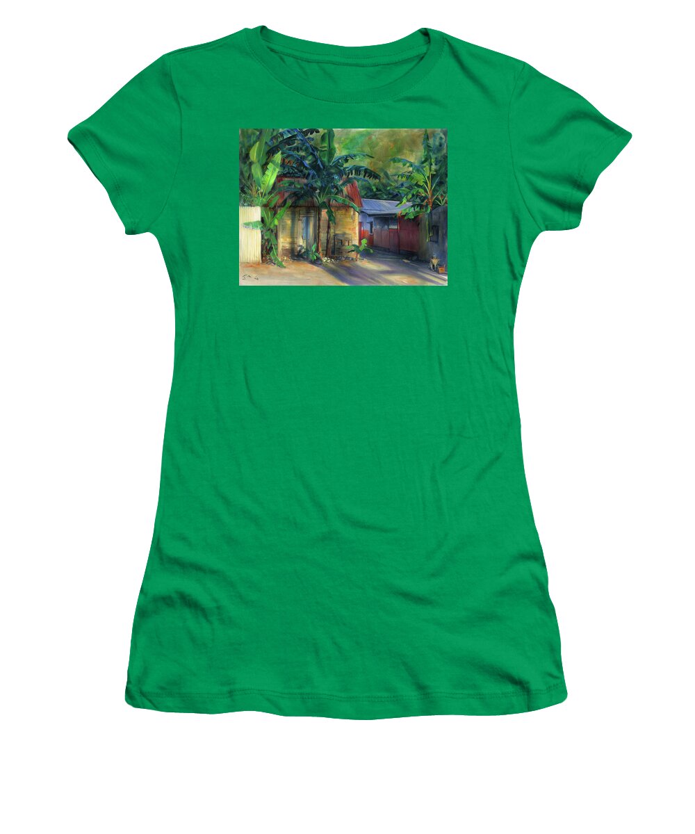 Caribbean Women's T-Shirt featuring the painting Labatwi by Jonathan Gladding