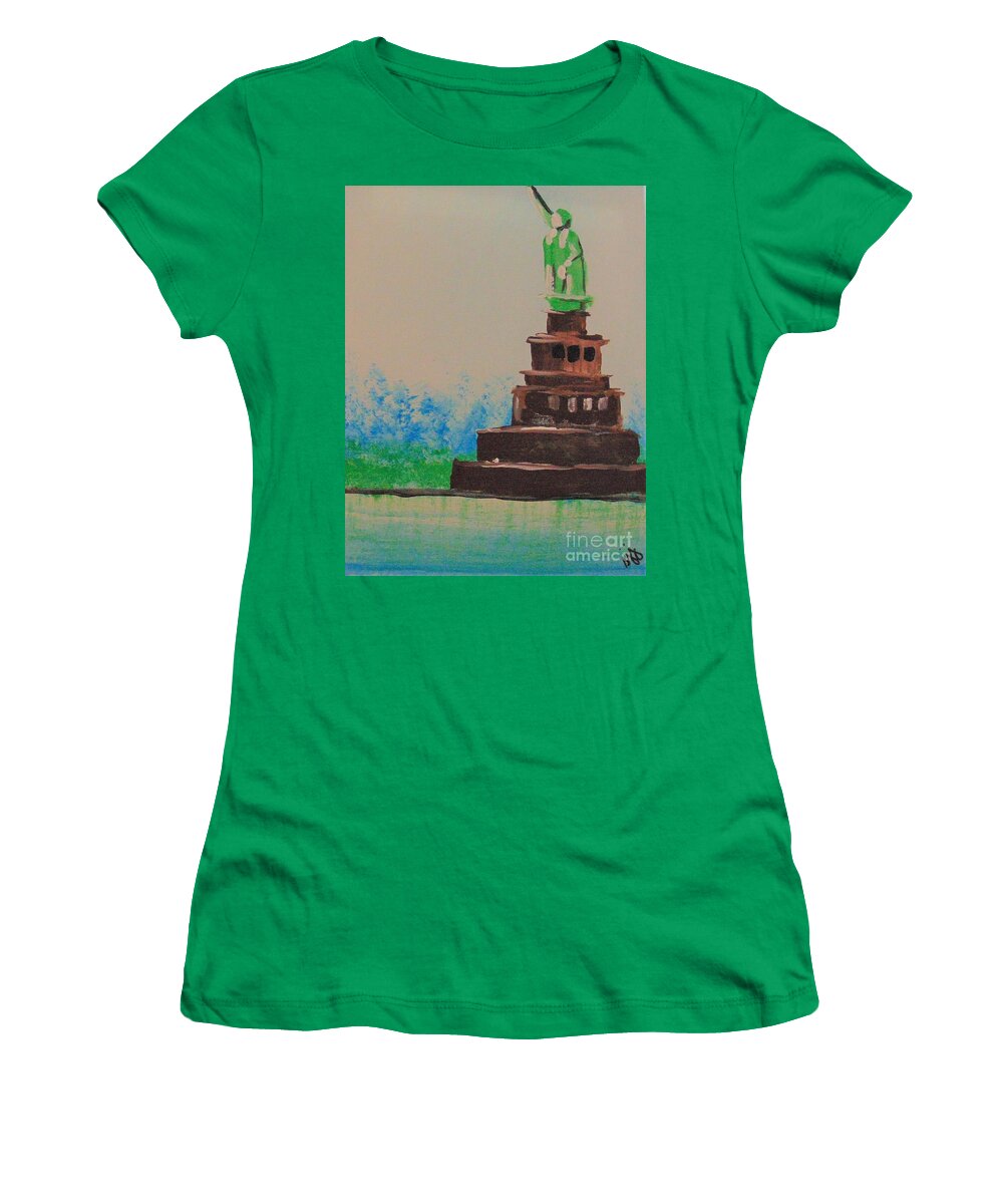 Liberty Women's T-Shirt featuring the painting Liberty by Saundra Johnson