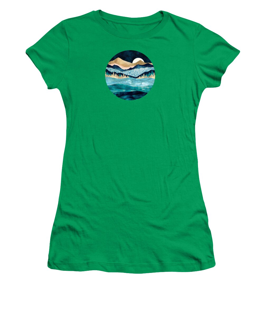 Midnight Women's T-Shirt featuring the digital art Midnight Ocean by Spacefrog Designs