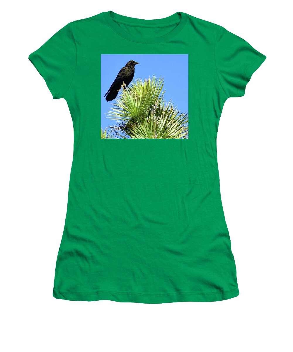 Raven Women's T-Shirt featuring the photograph Mr. AUK AUK BiRD by Angela J Wright
