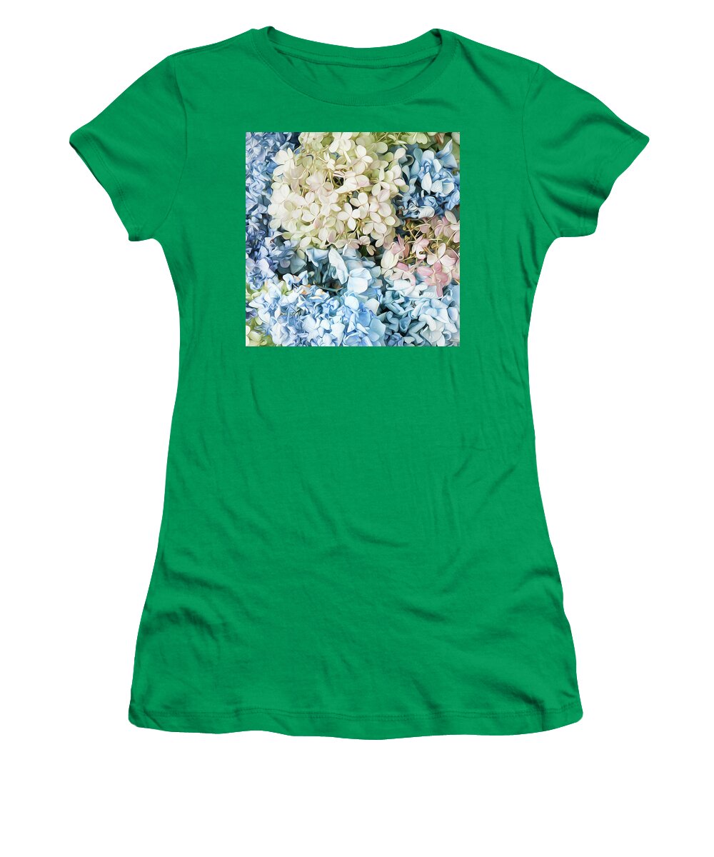 Hydrangea Women's T-Shirt featuring the photograph Multi Colored Hydrangea by Theresa Tahara
