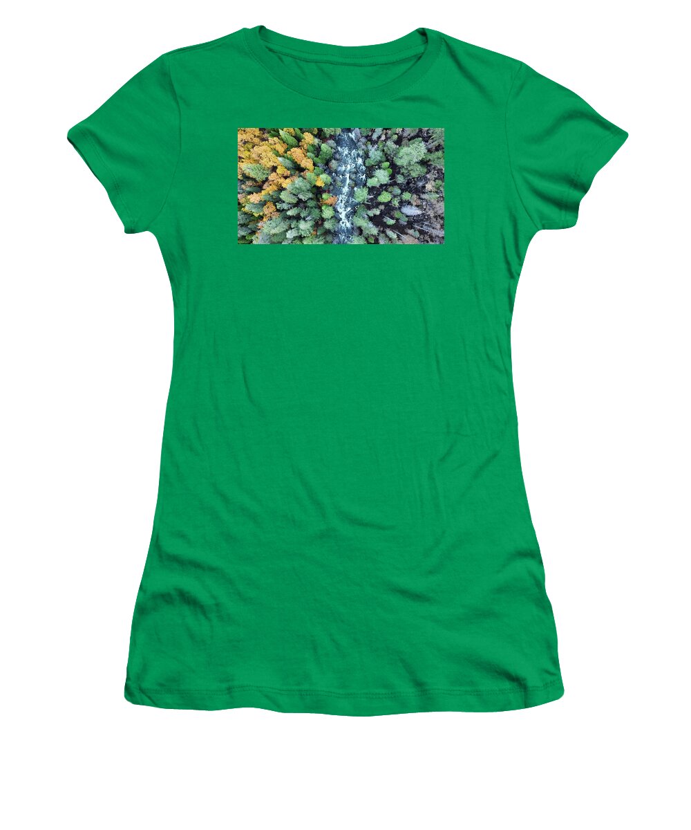 Aerial Women's T-Shirt featuring the photograph Natural Fire Lines by Devin Wilson