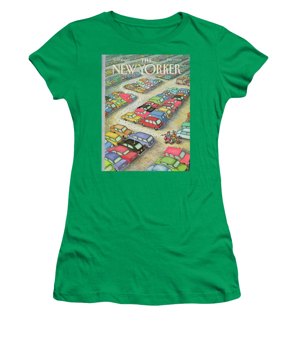  Autos Women's T-Shirt featuring the painting New Yorker September 4, 1989 by John O'Brien