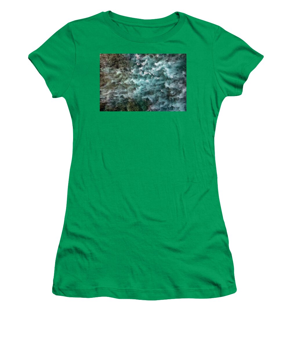 Hawaii Women's T-Shirt featuring the photograph Ocean Aerial Abstract - Six by Christopher Johnson