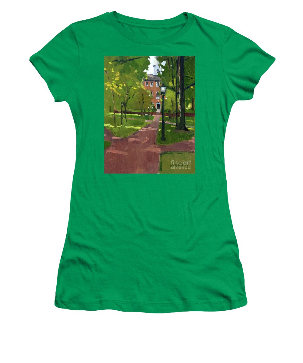 Ohio University Women's T-Shirt featuring the painting Ohio University, Athens by Paul Strahm