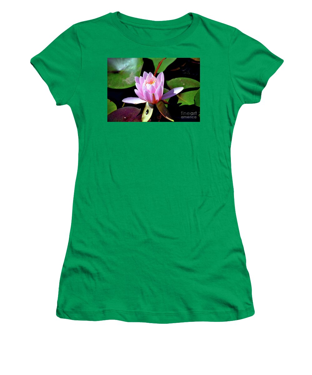  Women's T-Shirt featuring the photograph Pink Lotus by Savannah Gibbs
