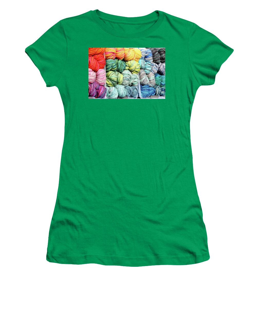Yarn Women's T-Shirt featuring the photograph Rainbow Of Color by Lens Art Photography By Larry Trager