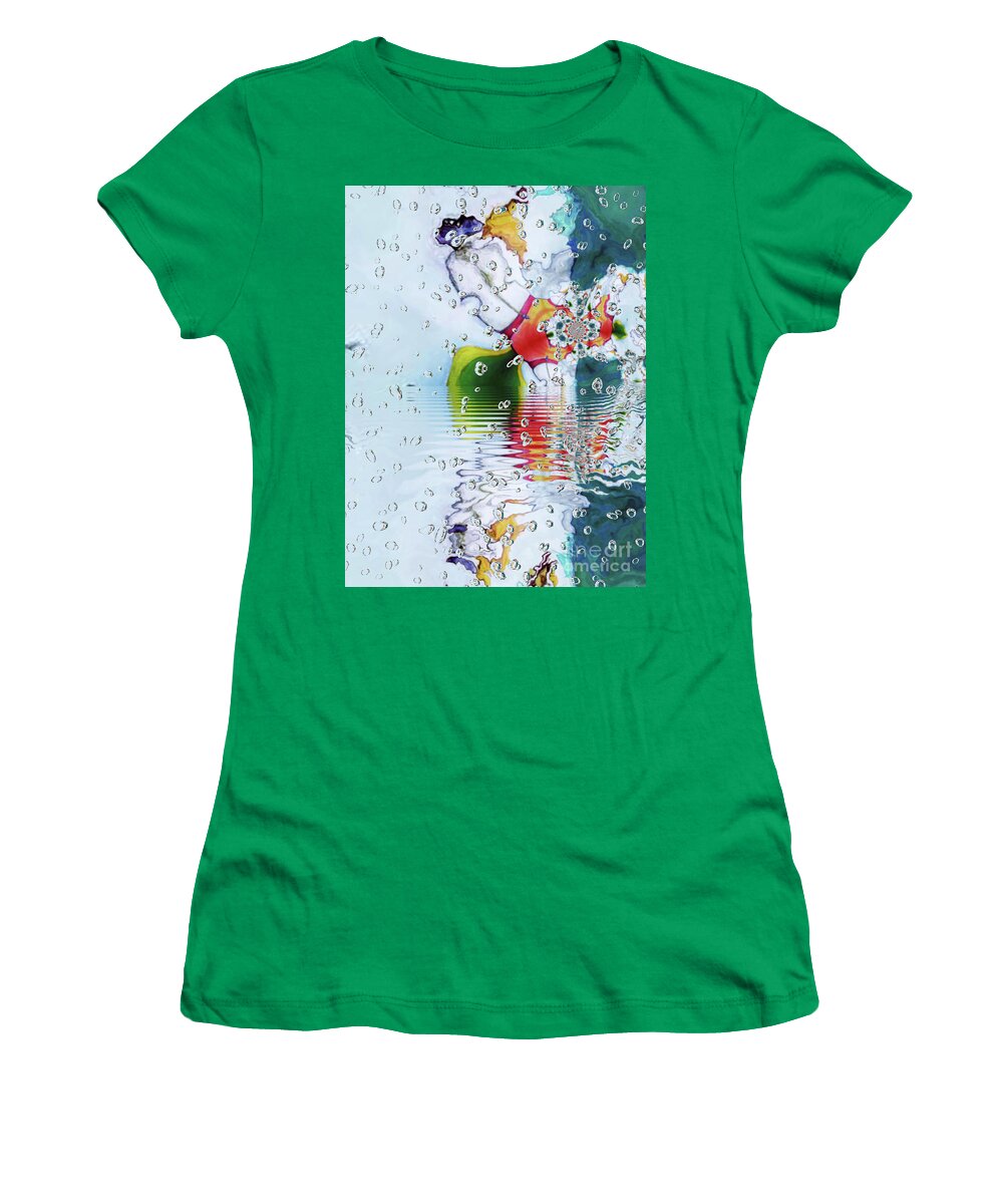 Art Women's T-Shirt featuring the digital art Raindrops by Alexandra Vusir