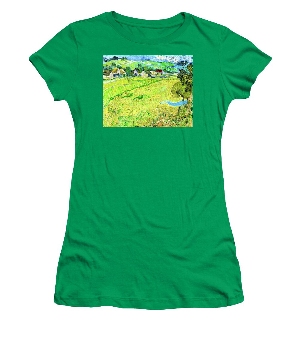 Wingsdomain Women's T-Shirt featuring the painting Remastered Art Les Vessenots in Auvers by Vincent Van Gogh 20230417 by Vincent Van-Gogh
