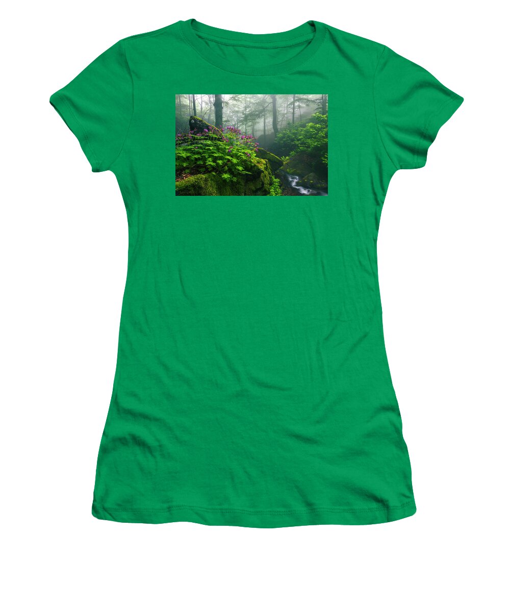 Geranium Women's T-Shirt featuring the photograph Scent of Spring by Evgeni Dinev