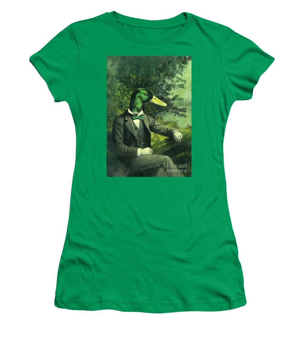 Mallard Women's T-Shirt featuring the painting Sir Drake Mallard by Michael Thomas